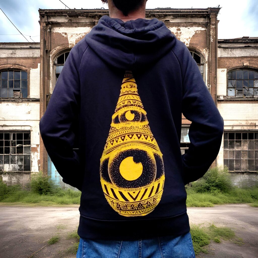 sweat noir | goutte jaune