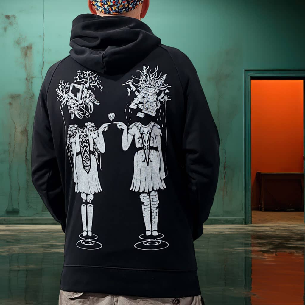 sweat noir | lazy twins blanc