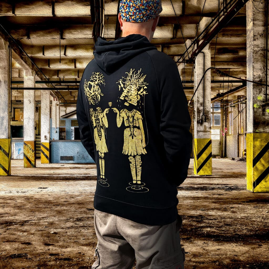 sweat noir | lazy twins doré