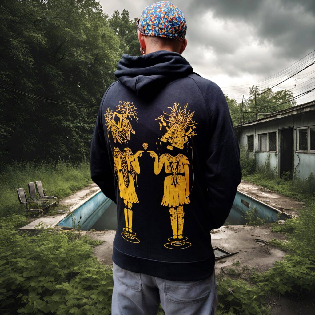 sweat noir | lazy twins jaune