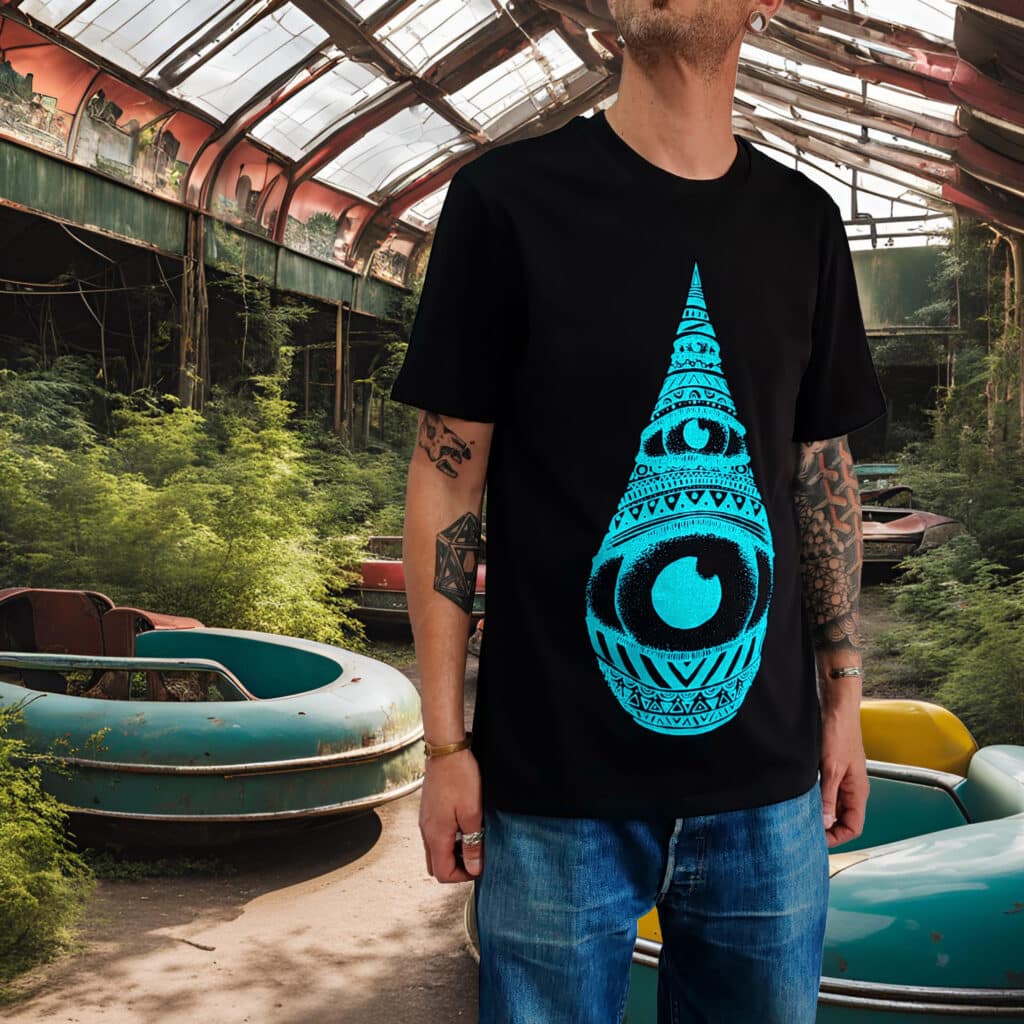 tshirt noir | goutte bleue