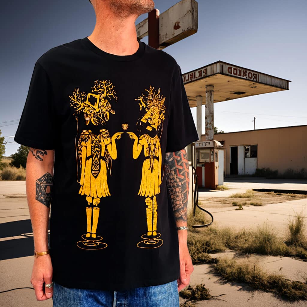tshirt noir | lazy twins jaune