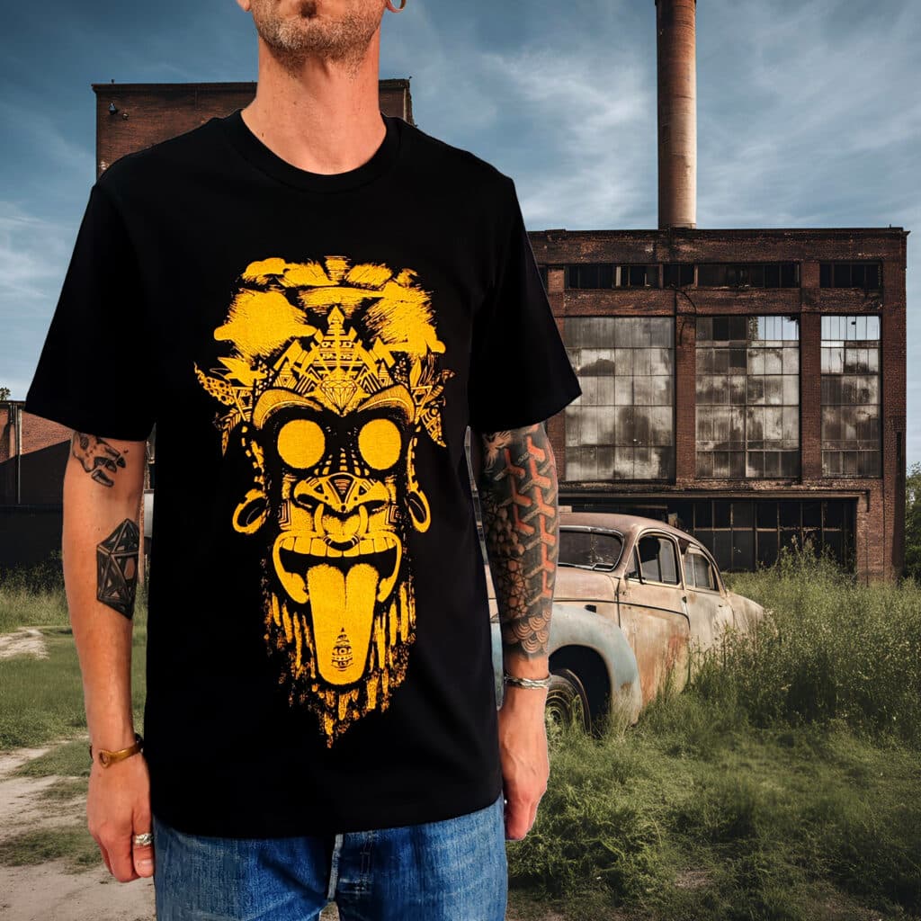 tshirt noir | singe jaune